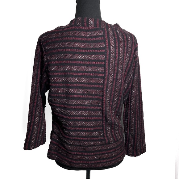 Anthropologie Akemi + Kin Celeste Metallic Striped Pullover Sweater Sz M Holiday - Picture 5 of 9